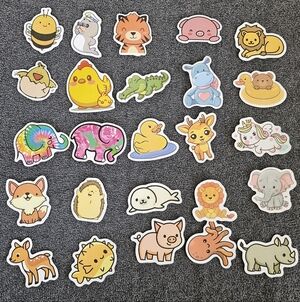 Cute Animal Sticker Set. Animal themed themed stickers,  25pc, Journaling